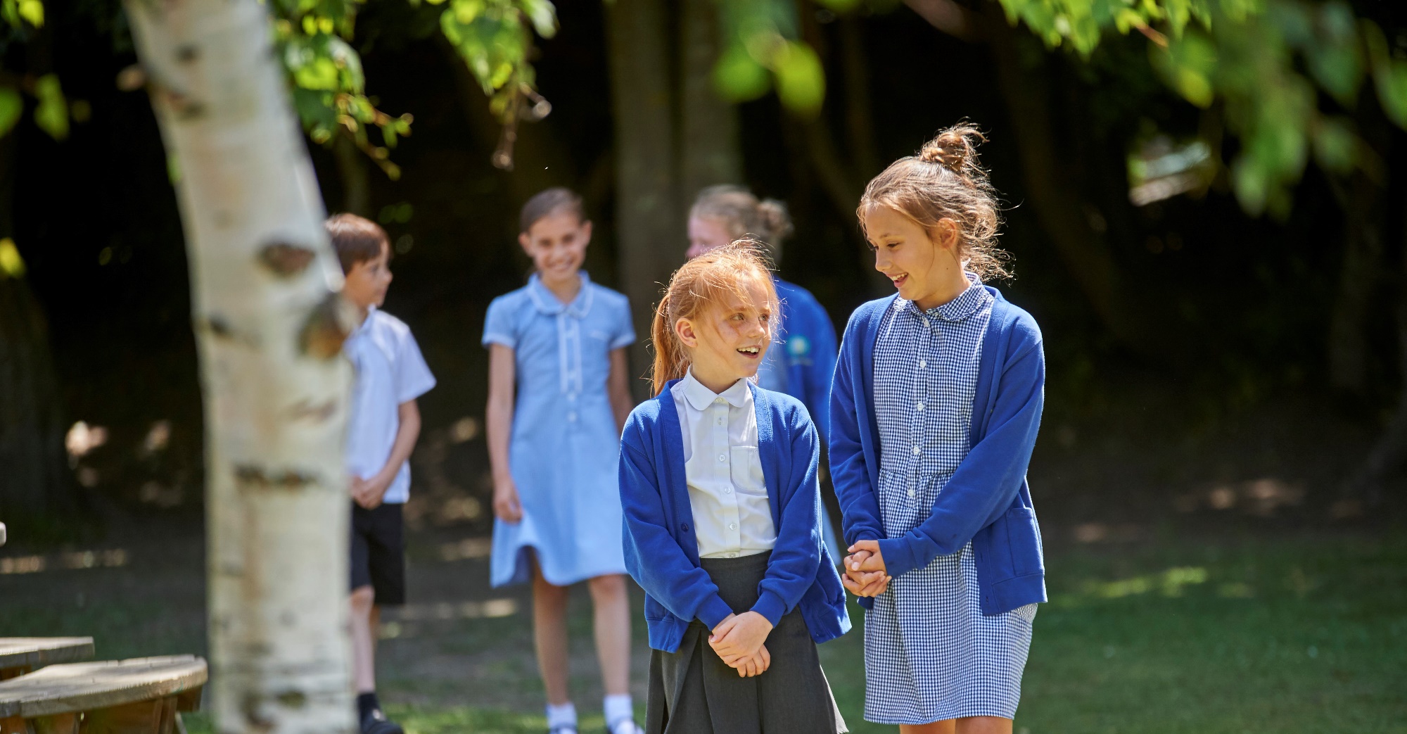 Children playing on the school field